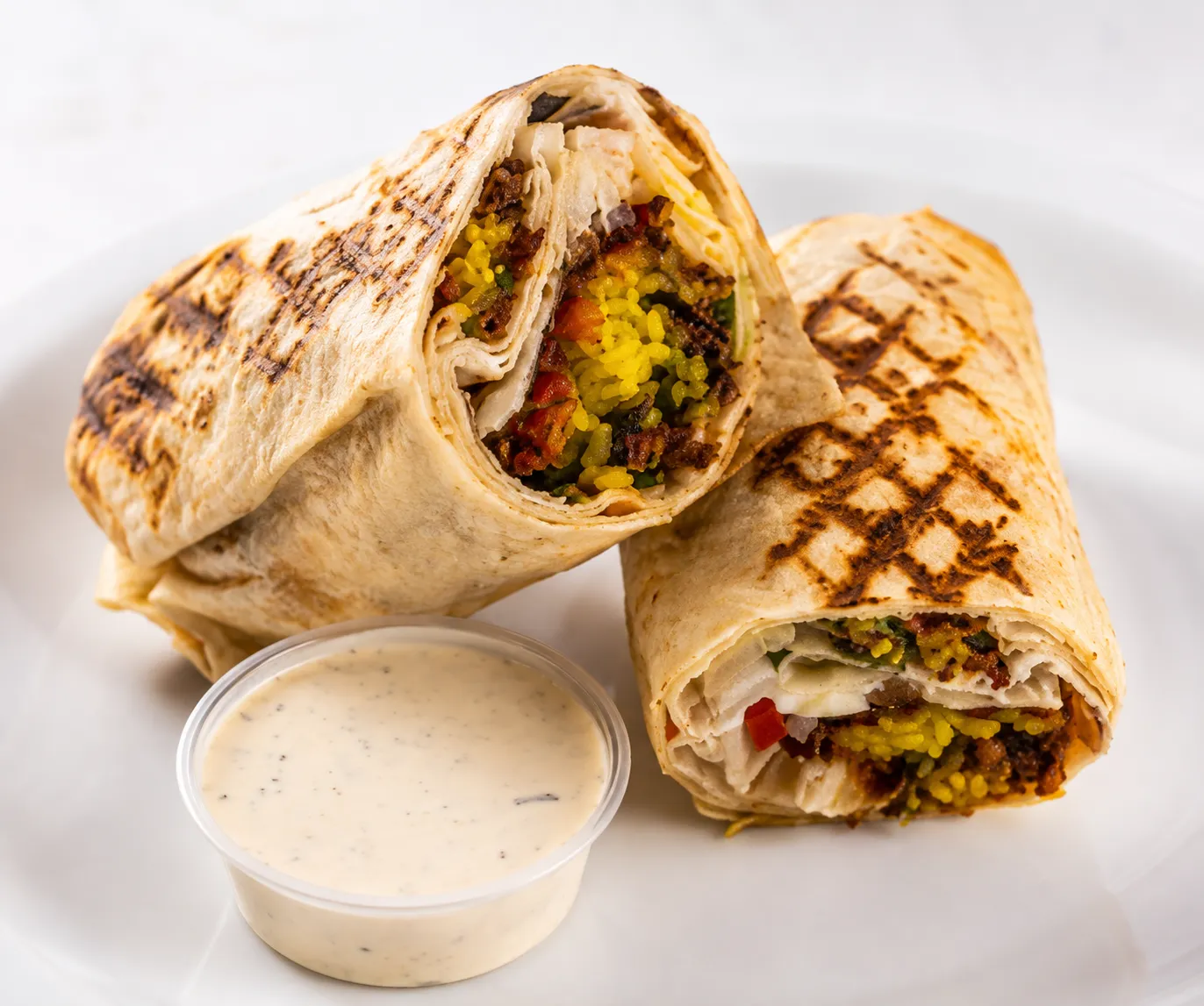 Mix Wrap, chargrilled chicken and donair combination wrap at The Syrian House in Calgary, AB